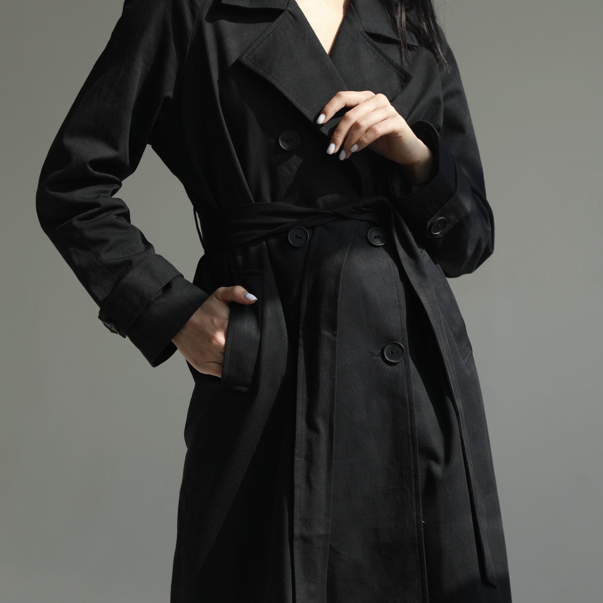 Elegant handmade trench coat organic cotton - AIYM Timeless Fashion