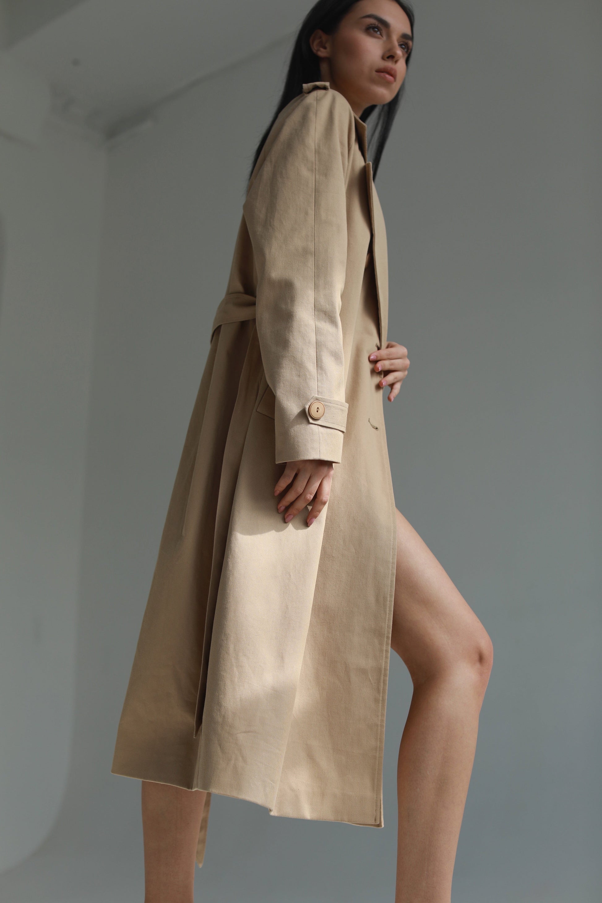 Elegant trench coat camel beige - AIYM Timeless Fashion