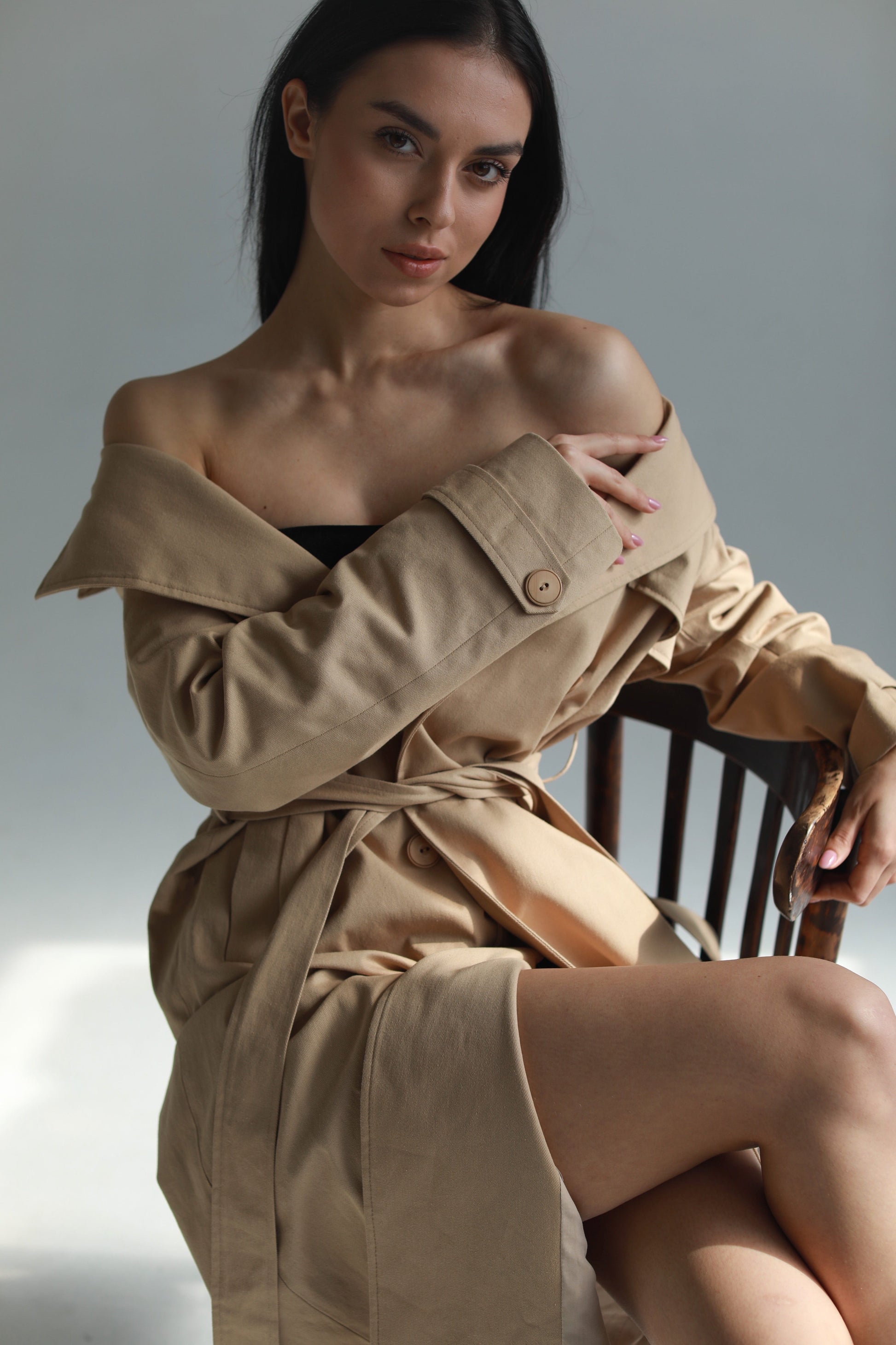 Elegant trench coat camel beige - AIYM Timeless Fashion